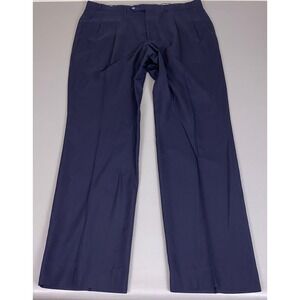 Vintage Springfield Wool Dress Pants Men's Size 42 Navy Blue Pleated Made in USA